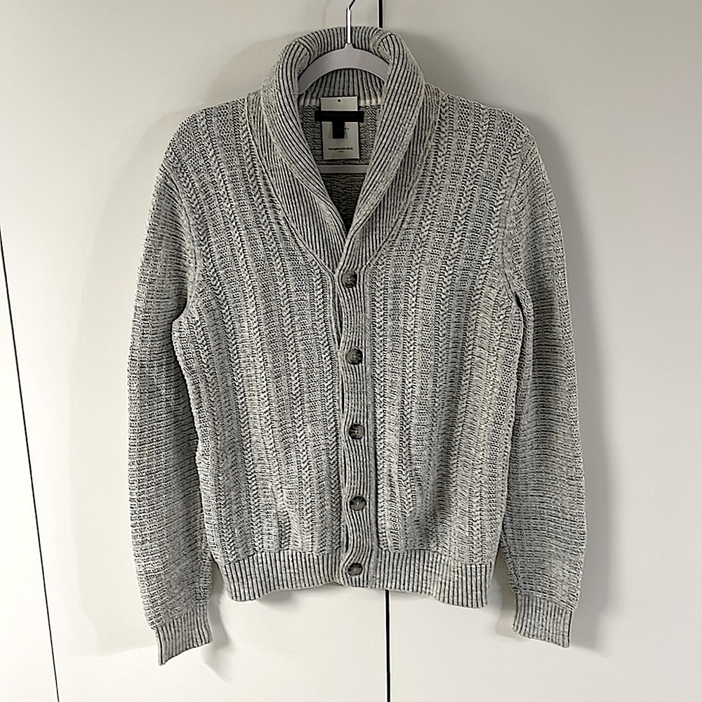 Banana Republic gray shawl knit cardigan size medium